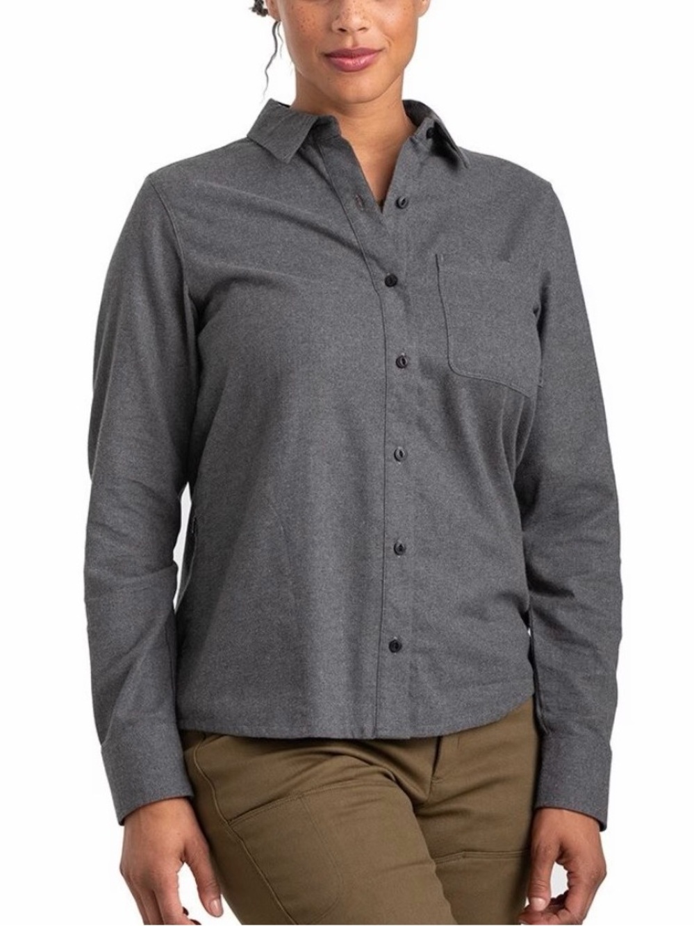 Outdoor Research Sandpoint Flannel Button Shirt Gray Gorpcore Hiking XLarge XL